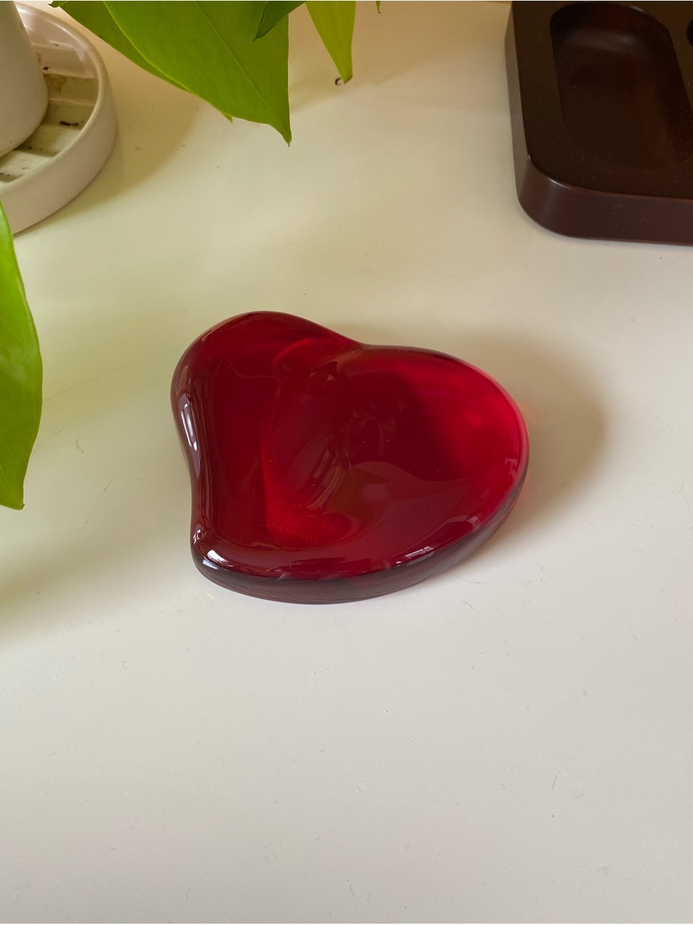 Tiffany Crystal Heart Paperweight